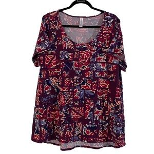 LuLaRoe Floral Hi-low Top Size 2XL Stretchy and Soft Simply Comfortable Fall